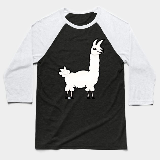 Llama Baseball T-Shirt by AlienMirror